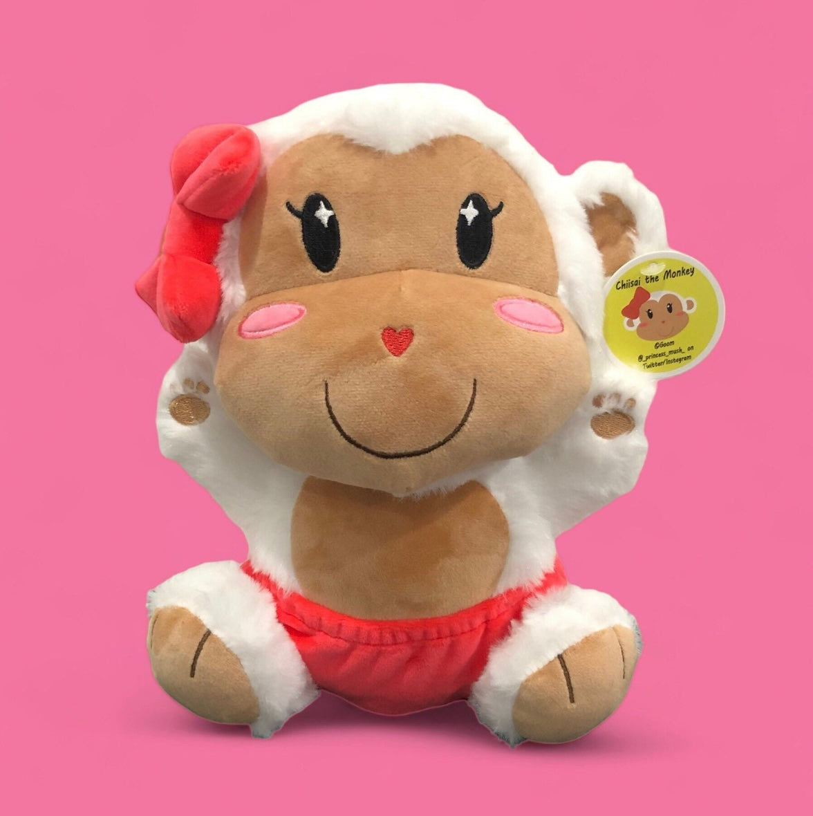 Chiisai the Cute Kawaii Baby Monkey Plushie Stuffed Animal - Great Gift for Kids and Collectors